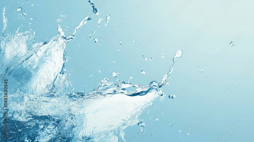 Pure Water Splash Refreshing Texture and Abstract Background