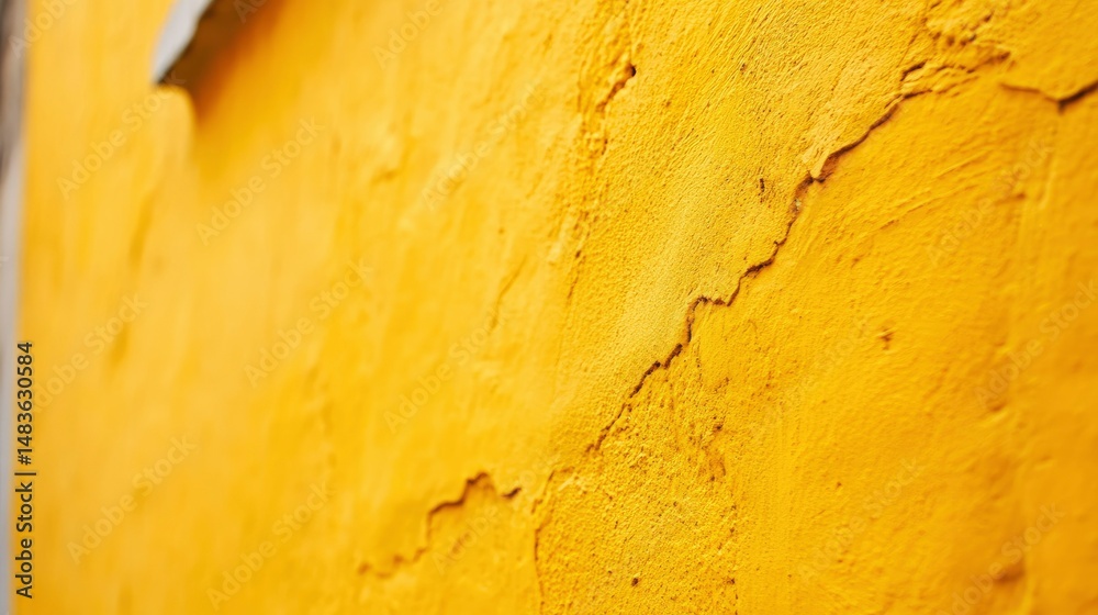 Textured Yellow Wall Background Abstract Architectural Detail