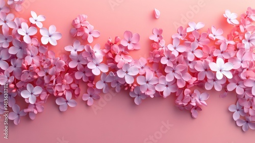 Obraz na płótnie Delicate Pink Lilac Blossoms on a Pastel Background - Spring Floral Design w salonie