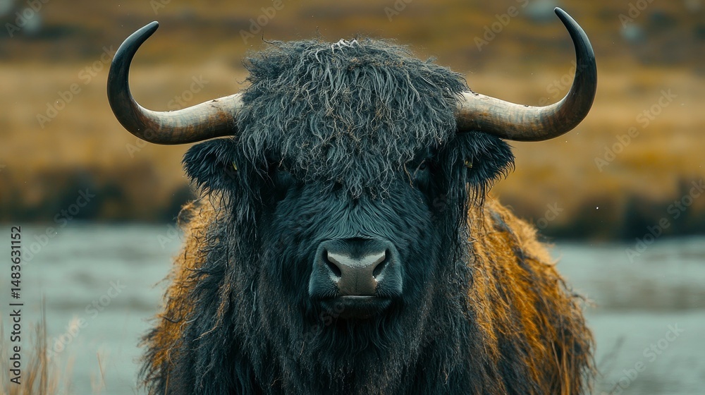 Majestic Highland Cow Portrait A Symbol of Scottish Wilderness
