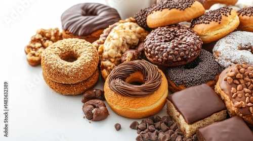 Assortment of Delicious Donuts and Chocolate Treats