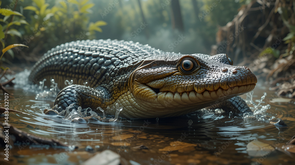 Obraz premium hunting cottonmouth