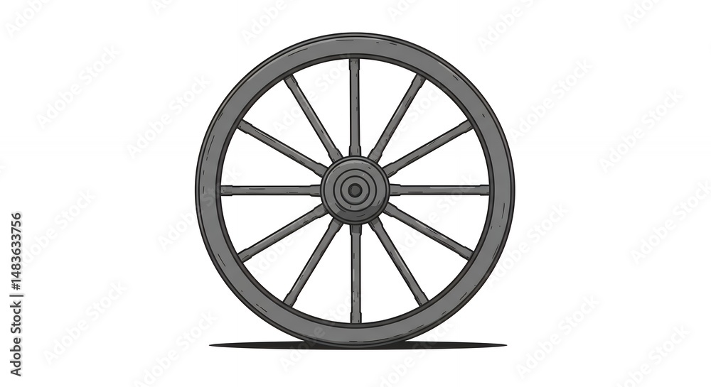 Fototapeta premium Gray wagon wheel design illustration