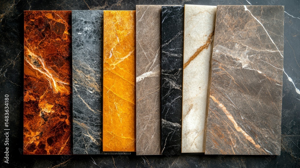 Collection of Premium Marble Slabs Diverse Textures and Colors for Interior Design