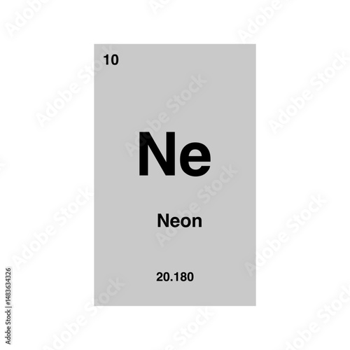 neon periodic vector isolated on transparent background