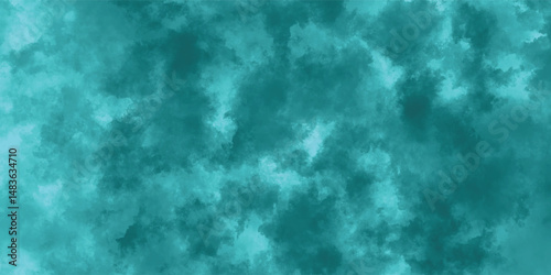 Calm, Dreamlike Smoke Formations Painted in Turquoise and Blue

