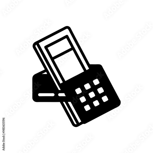 credit card inserted into chip reader icon 
