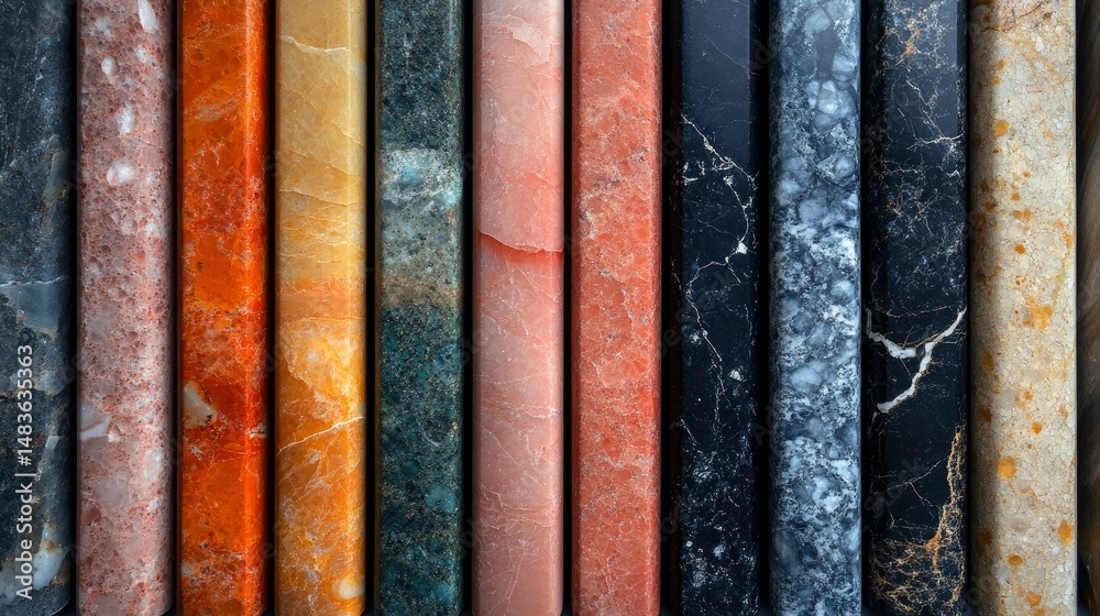 Diverse Collection of Polished Marble Slabs - Texture and Color Variety