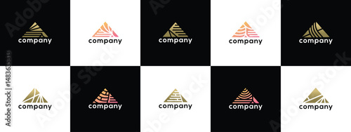 Triangle pyramid logo design collection. Triangle pyramid logo icon