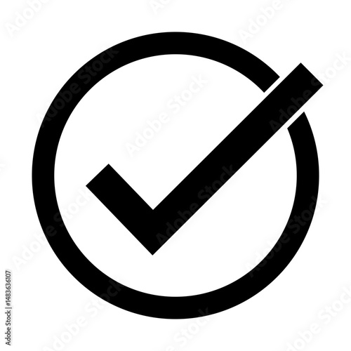 Check mark icon. Check mark symbol. Simple check mark. quality sign icon on a transparent background for apps and websites.. Checklist symbol. Check flat style. Vector illustration.