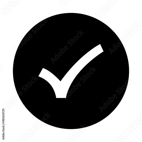 Check mark icon. Check mark symbol. Simple check mark. quality sign icon on a transparent background for apps and websites.. Checklist symbol. Check flat style. Vector illustration.