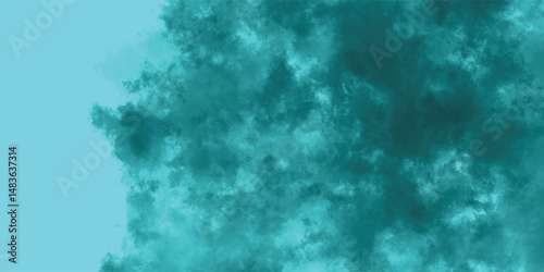 Mist and Fog in Blue-Green Shades Rolling Calmly in Visual Waves

