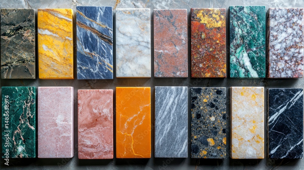 Collection of Diverse Marble Slabs Luxury Natural Stone Textures