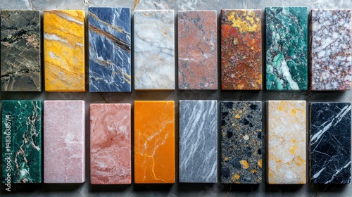 Collection of Diverse Marble Slabs Luxury Natural Stone Textures