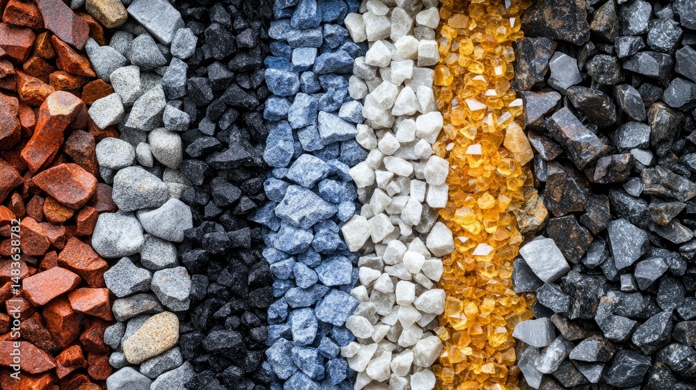 Colorful Gravel Texture A Collection of Diverse Stones and Minerals