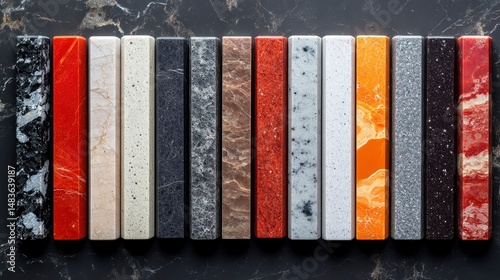 Collection of Diverse Granite and Marble Samples for Interior Design