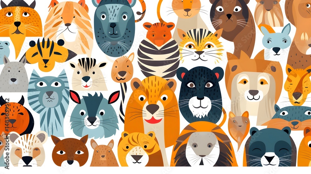 Obraz premium Professional Animal Pattern Background Vector Illustration for Creative Design Projects