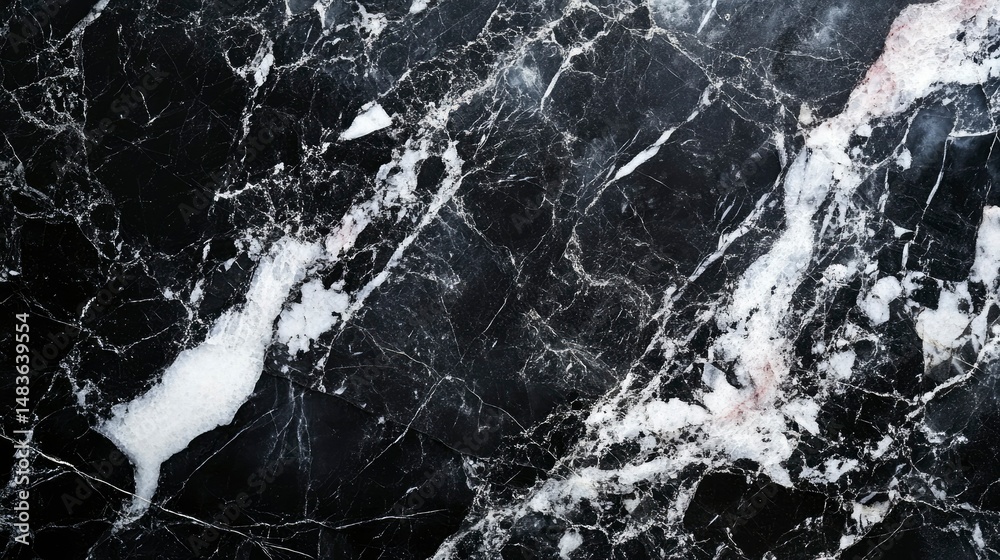 Elegant Black and White Marble Texture Background