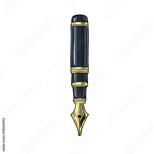 retro fountain pen isolated on white vector graphic design