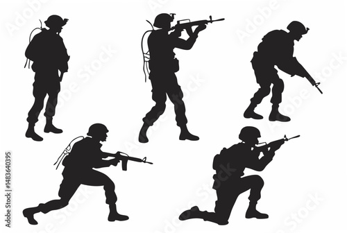silhouettes of soldiers