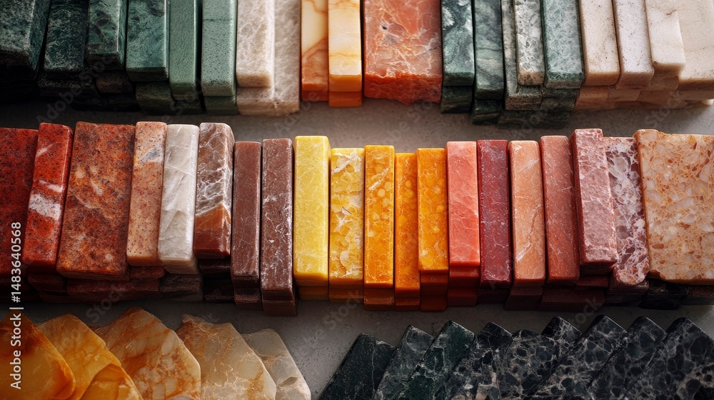 Colorful Marble Tile Samples A Spectrum of Natural Stone