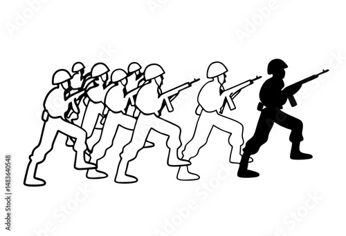 silhouettes of runners