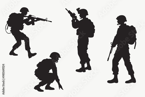 silhouettes of soldiers
