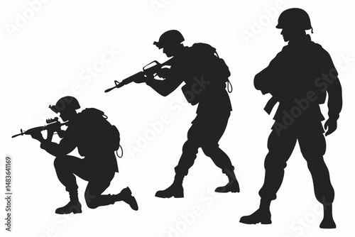 silhouettes of soldiers