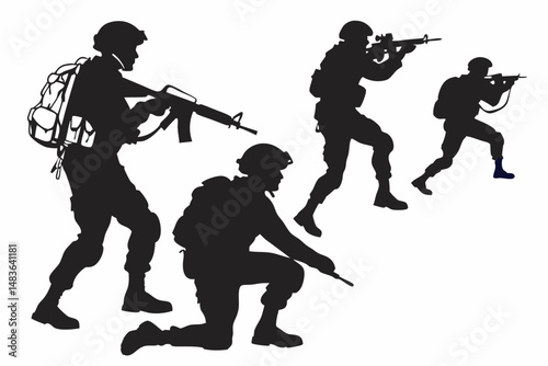 silhouettes of soldiers