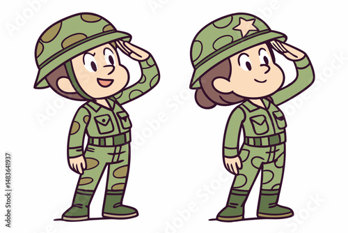 two boys in military uniform