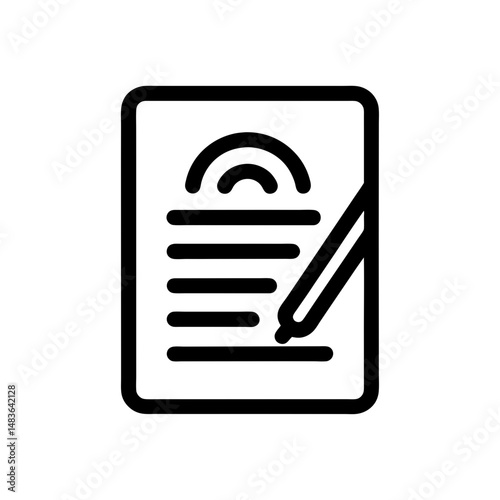 digital signature icon on white background  .svg