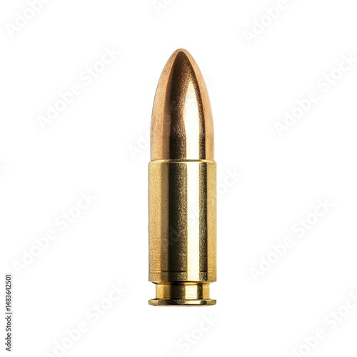 full metal jacket bullet isolated on white background