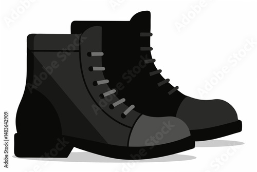 black rubber boots