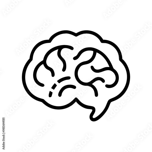 Abstract neuroscience brain icon inside a circle frame design vector illustration