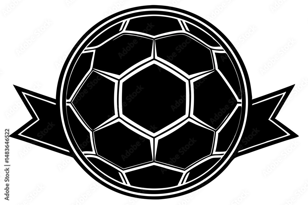 Obraz premium Soccer ball black silhouette vector design with transparency background, soccer ball, silhouette, football, sport, vector, design, black, icon, ball, game, illustration, symbol, graphic, isolated