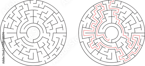 Circular Maze Puzzle Solution and Unsolved Labyrinth Challenge