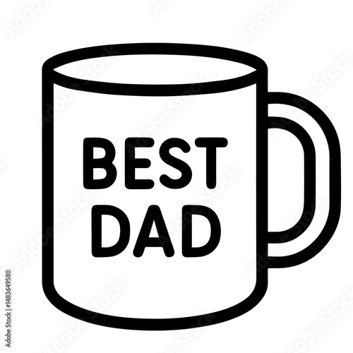 Best dad mug icon on white background vector
Vector icon