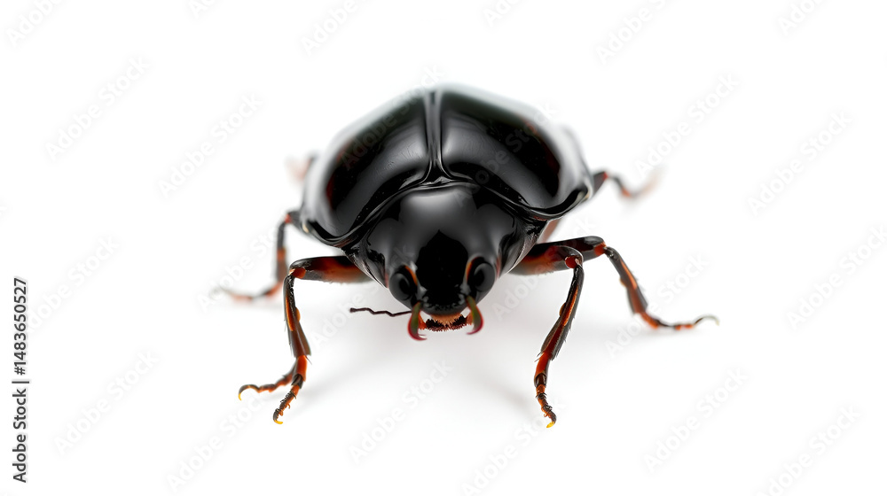 bottom of a glossy bettle on a white background close up bottom of a glossy bettle on a white background close up