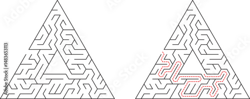Triangular Maze Puzzle Solution and Pathfinding Challenge