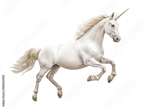 a white unicorn running