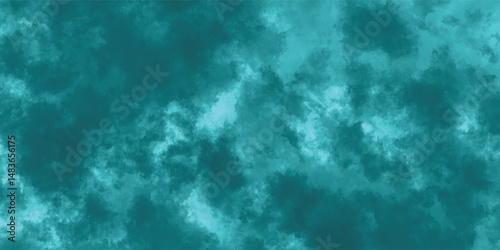 Lush Swirls of Turquoise and Blue Mist Converging in a Serene Abstract Form

