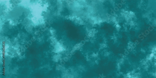 Lush Swirls of Turquoise and Blue Mist Converging in a Serene Abstract Form

