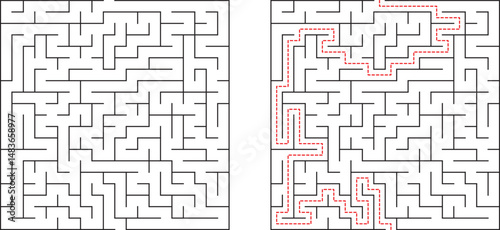 Complex Maze Puzzle Solution Pathfinding, Labyrinth, Strategy, Game, Challenge, Problem Solving, Thi