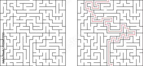 Complex Maze Puzzle Solution Path, Game, Challenge, Labyrinth, Design, Logic, Strategy, Skill, Think