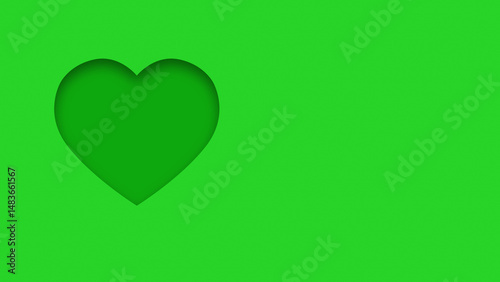 Green textured canvas background with heart shape cutout