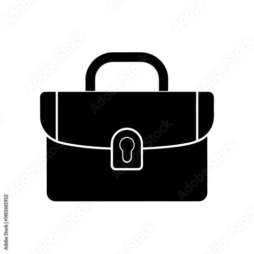 locked briefcase icon on white background  .svg