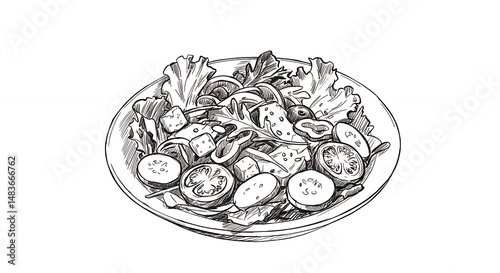 Hand drawn salad illustration