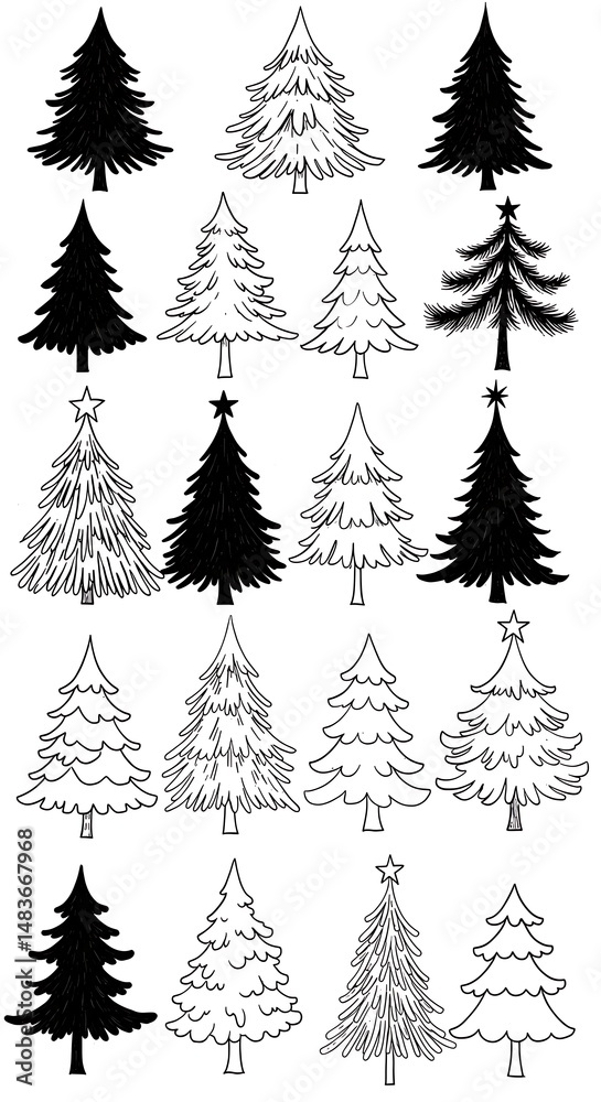 Obraz premium Evergreen Sketches AI Generated