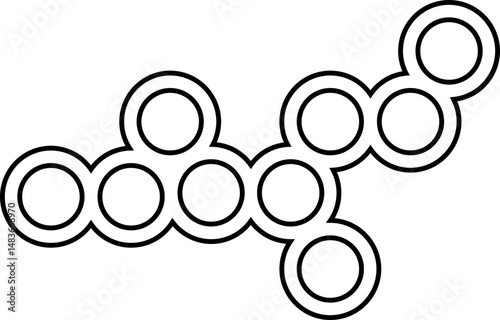 Diagonal line design made of evenly spaced outlined dots forming a minimalist direction.