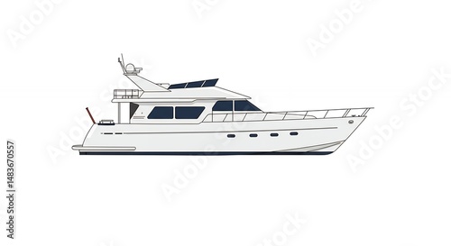 Side view of motor yacht illustration
